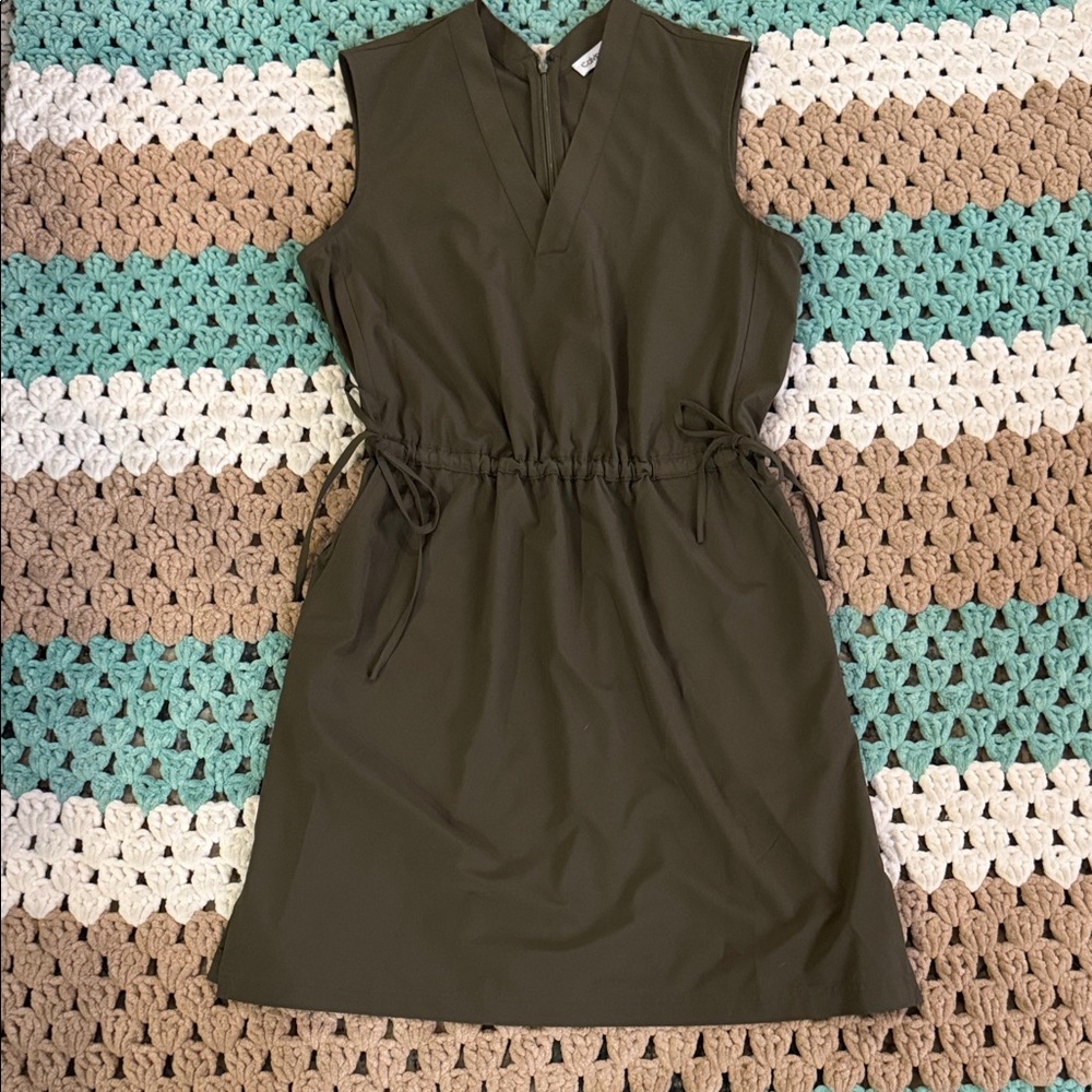 Calvin Klein Olive Green Shesth Dress Womans sz 6